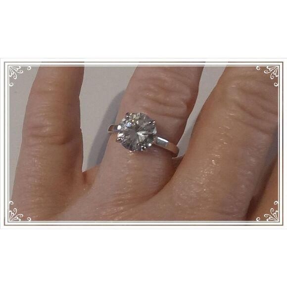 3 Carat Round Cut High Prong Set Pave Gallery Solitaire Engagement Ring Sz 8 - Picture 5 of 5